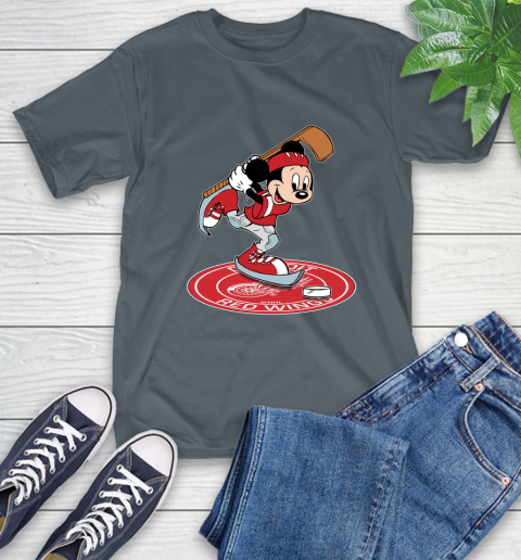 NHL Hockey Detroit Red Wings Cheerful Mickey Disney Shirt T-Shirt 7
