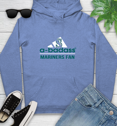 MLB A Badass Seattle Mariners Fan Adidas Baseball Sports Youth Hoodie 13