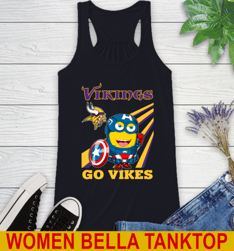 NFL Football Minnesota Vikings Captain America Marvel Avengers Minion Shirt Racerback Tank 8