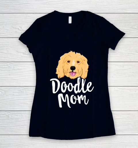 Dog Mom Shirt Doodle Mom T Shirt Women Goldendoodle Dog Puppy Mother Women's V-Neck T-Shirt 2