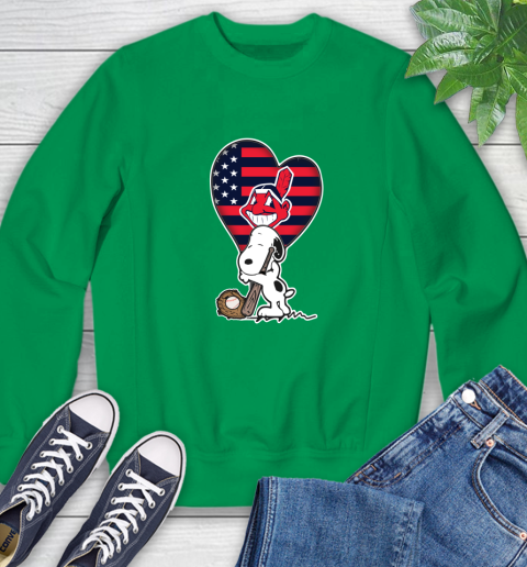 Cleveland Indians MLB Baseball The Peanuts Movie Adorable Snoopy Sweatshirt 6