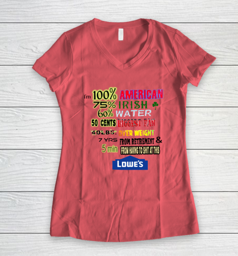 I'm 100 American 70 Irish Women's V-Neck T-Shirt 3