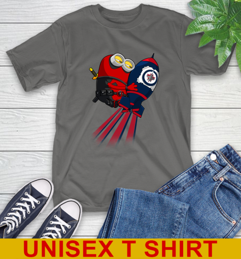NHL Hockey Winnipeg Jets Deadpool Minion Marvel Shirt T-Shirt 11 NHL Hockey Winnipeg Jets Deadpool Minion Marvel Shirt T-Shirt - Image 11