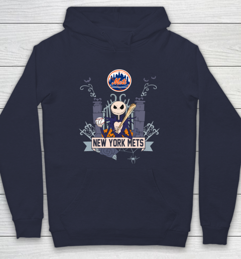 MLB New York Mets Baseball Jack Skellington Halloween Hoodie 2