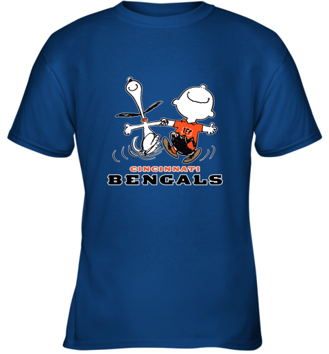 Snoopy And Charlie Brown Happy Cincinnati Bengals Fans Youth T-Shirt