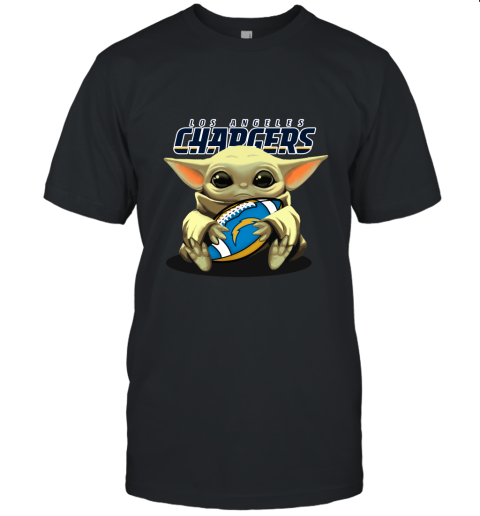Baby Yoda Loves The Los Angeles Chargers Star Wars NFL Unisex Jersey Tee