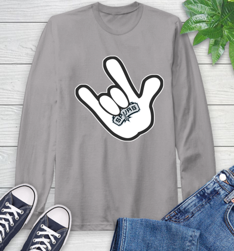 San Antonio Spurs NBA Basketball Mickey Rock Hand Disney Long Sleeve T-Shirt 6