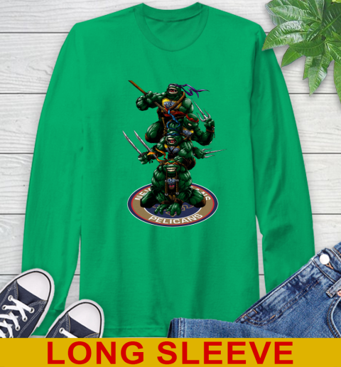 NBA Basketball New Orleans Pelicans Teenage Mutant Ninja Turtles Shirt Long Sleeve T-Shirt 7