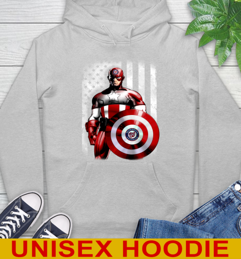Washington Nationals MLB Baseball Captain America Marvel Avengers American Flag Shirt Hoodie 6