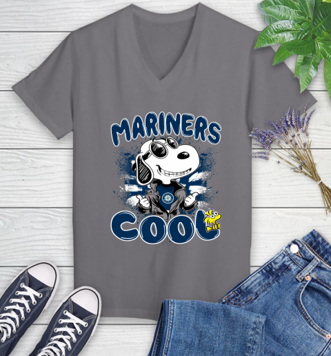 MLB Baseball Seattle Mariners Cool Snoopy Shirt Women's V-Neck T-Shirt 10 MLB Baseball Seattle Mariners Cool Snoopy Shirt Women's V-Neck T-Shirt - Image 10