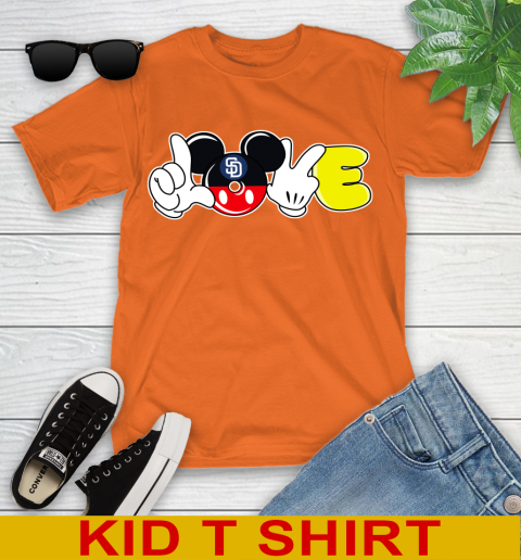 San Diego Padres MLB Baseball Love Mickey Disney Sports Youth T-Shirt 7