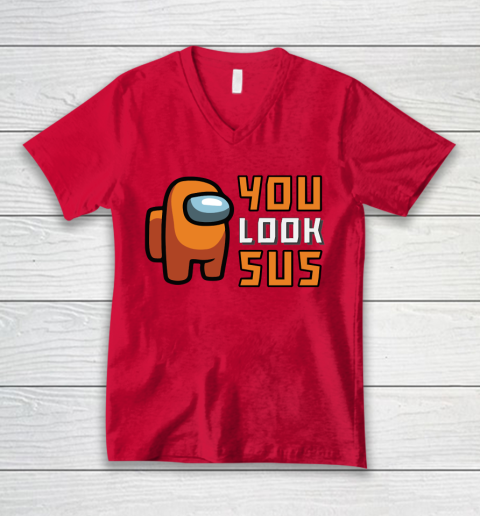 Among Us Shirt You Look SUS V-Neck T-Shirt 3