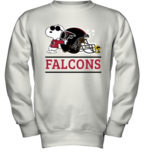 The Atlanta Falcons Joe Cool And Woodstock Snoopy Mashup Youth Sweatshirt
