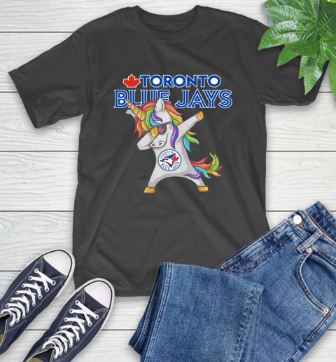 Toronto Blue Jays MLB Baseball Funny Unicorn Dabbing Sports T-Shirt 2