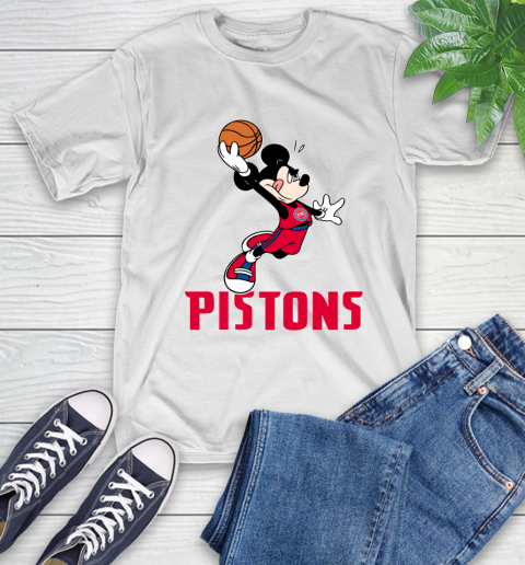 NBA Basketball Detroit Pistons Cheerful Mickey Mouse Shirt T-Shirt 2