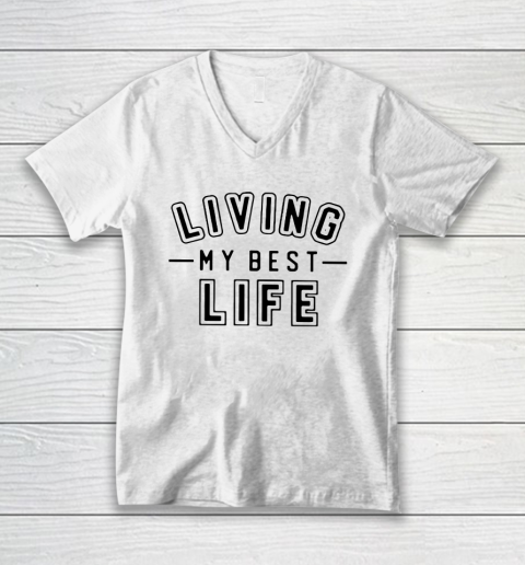 UNIVERSITY GOLD Living My Best Life V-Neck T-Shirt