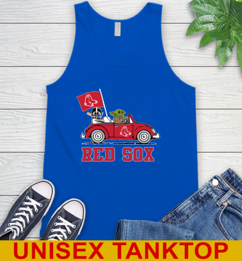 MLB Baseball Boston Red Sox Darth Vader Baby Yoda Driving Star Wars Shirt Tank Top 5