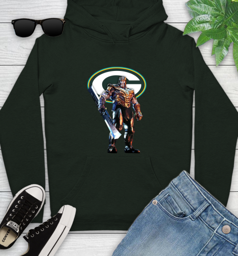NFL Thanos Gauntlet Avengers Endgame Football Green Bay Packers Youth Hoodie 13