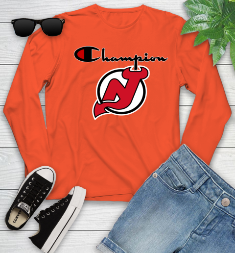 NHL Hockey New Jersey Devils Champion Shirt Youth Long Sleeve 2