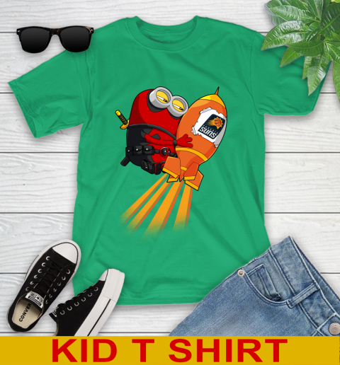 NBA Basketball Phoenix Suns Deadpool Minion Marvel Shirt Youth T-Shirt 7