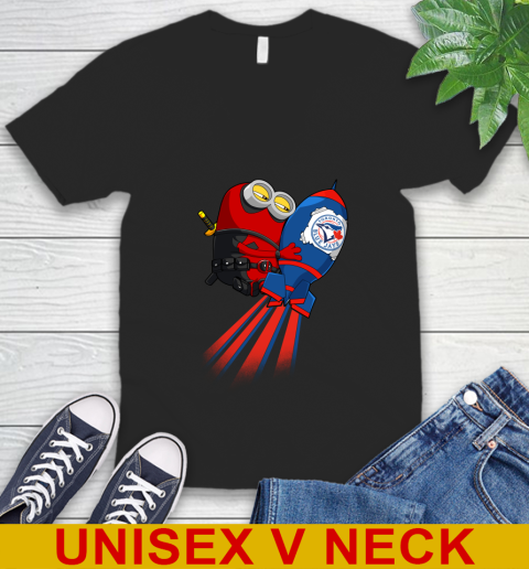 MLB Baseball Toronto Blue Jays Deadpool Minion Marvel Shirt V-Neck T-Shirt