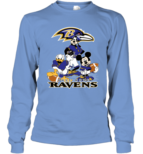 Custom Baltimore Ravens Men's Black Name & Number Logo Long Sleeve T-Shirt 