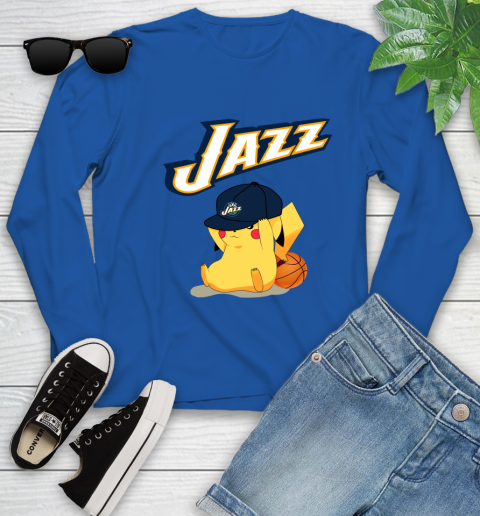 NBA Pikachu Basketball Sports Utah Jazz Youth Long Sleeve 9
