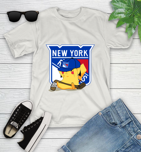 NHL Pikachu Hockey Sports New York Rangers Youth T-Shirt 12