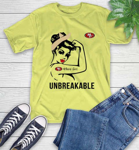 NFL San Francisco 49ers Girl Unbreakable Football Sports T-Shirt 8