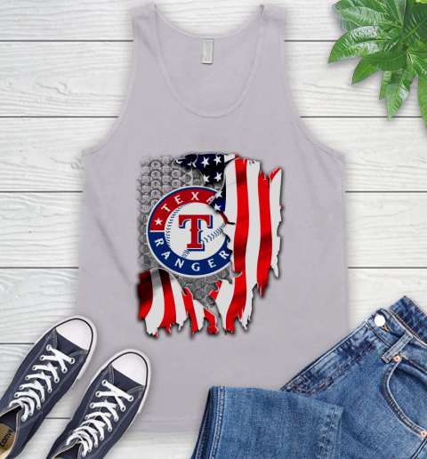 Texas Rangers MLB Baseball American Flag Tank Top 3