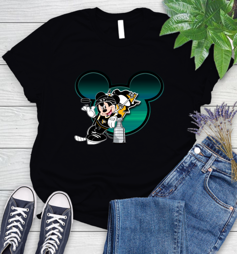 NHL Pittsburgh Penguins Stanley Cup Mickey Mouse Disney Hockey T Shirt Women's T-Shirt 2