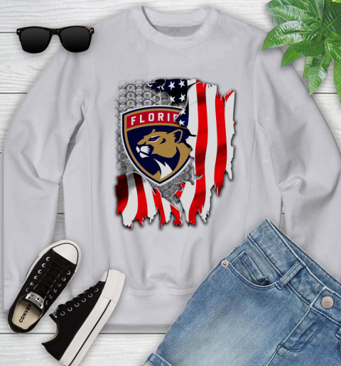 Florida Panthers NHL Hockey American Flag Youth Sweatshirt 3