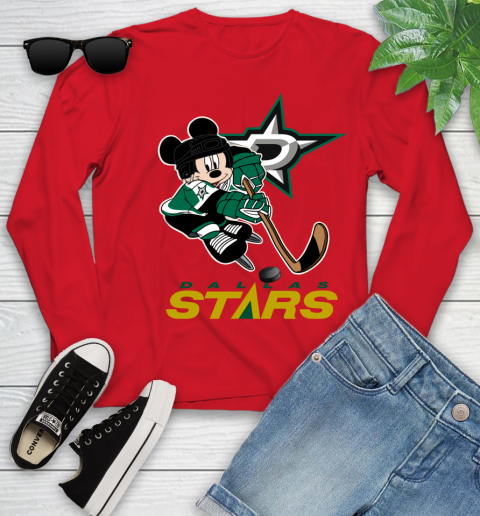 NHL Dallas Stars Mickey Mouse Disney Hockey T Shirt Youth Long Sleeve 11