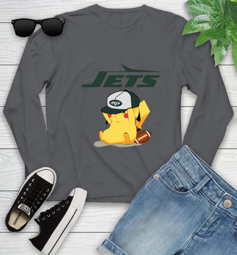 NFL Pikachu Football Sports New York Jets Youth Long Sleeve 8
