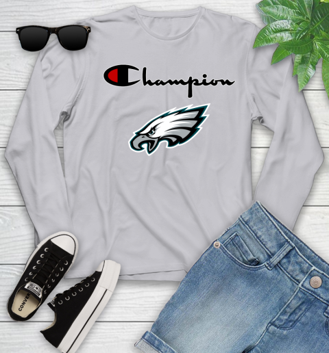 NFL Football Philadelphia Eagles Champion Shirt Youth Long Sleeve 3