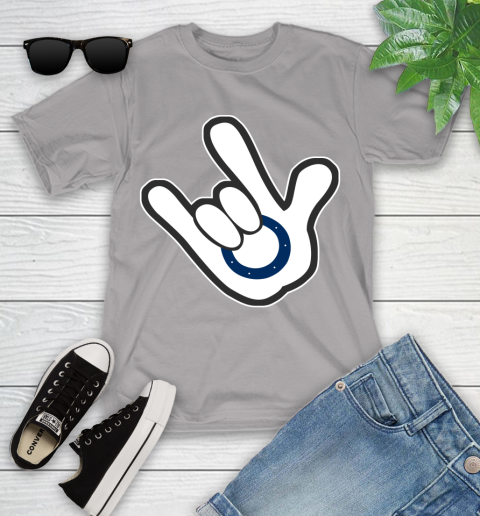 Indianapolis Colts NFL Football Mickey Rock Hand Disney Youth T-Shirt 4