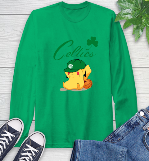 NBA Pikachu Basketball Sports Boston Celtics Long Sleeve T-Shirt 7