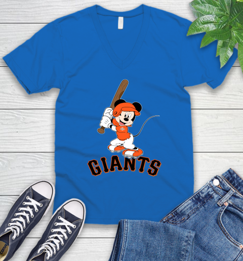 MLB Baseball San Francisco Giants Cheerful Mickey Mouse Shirt V-Neck T-Shirt 6