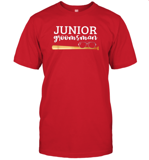 09il junior groomsman baseball bat wedding party jr boys gift jersey t shirt 60 front red