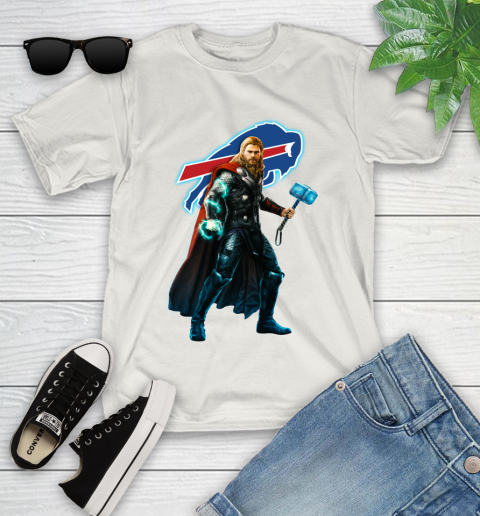 NFL Thor Avengers Endgame Football Buffalo Bills Youth T-Shirt 12