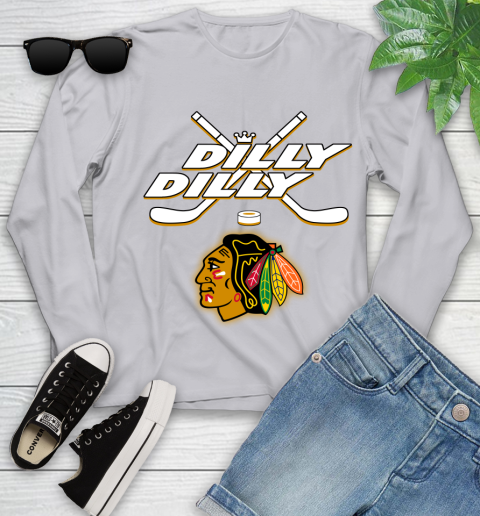 NHL Chicago Blackhawks Dilly Dilly Hockey Sports Youth Long Sleeve 5