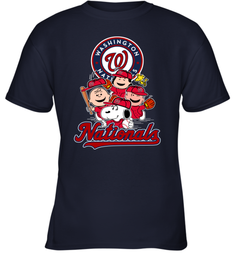 Peanuts Charlie Brown And Snoopy Playing Baseball Washington Nationals T- Shirt - TeeNavi