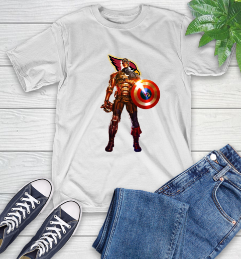 NFL Captain America Marvel Avengers Endgame Football Sports Arizona Cardinals T-Shirt