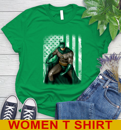 Dallas Stars NHL Hockey Batman DC American Flag Shirt Women's T-Shirt 7