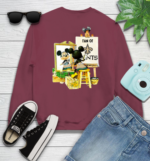 NFL Football New Orleans Saints Mickey Drawing Shirt 29