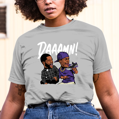 Air Jordan 3 Court Purple Matching Sneaker Tshirt Daaamn Meme 2 Purple and Black Jordan Shirt