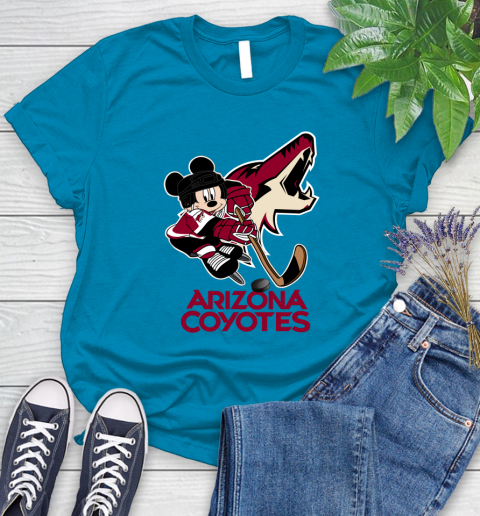 NHL Arizona Coyotes Mickey Mouse Disney Hockey T Shirt Women's T-Shirt 7
