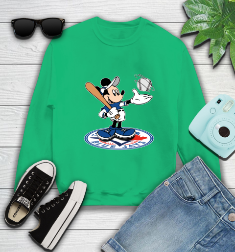 MLB Baseball Toronto Blue Jays Cheerful Mickey Disney Shirt Sweatshirt 7