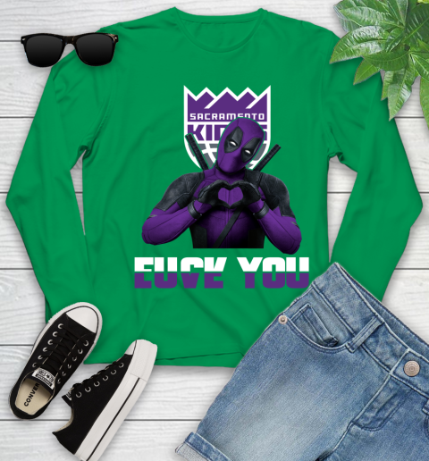 NBA Sacramento Kings Deadpool Love You Fuck You Basketball Sports Youth Long Sleeve 7
