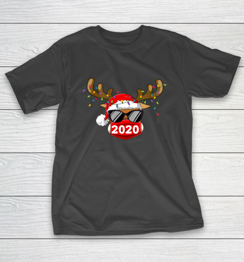 Reindeer With Face Mask Christmas 2020 Family Pajamas Xmas T-Shirt